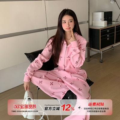 橘子树在哪儿美式复古满印套装女