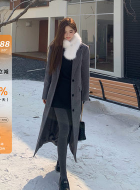 橘子树在哪儿韩系灰色毛呢大衣女
