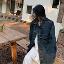 宽松水洗做旧夹克长袖 橘子树在哪儿港风复古牛仔外套女秋季 上衣潮