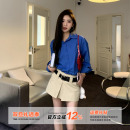 橘子树在哪儿韩系polo领蓝色衬衫女春季薄款防晒显瘦气质外搭衬衣