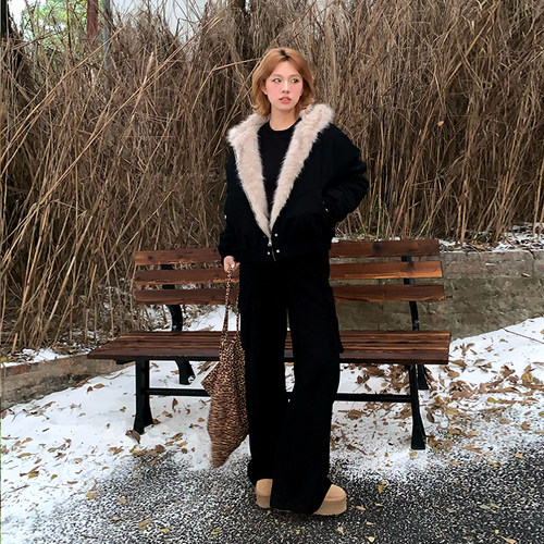 橘子树在哪儿美式复古毛领连帽