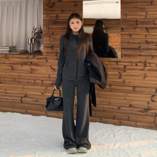 设计感显瘦百搭卫衣外套休闲裤 两件套 女春季 橘子树在哪儿韩系套装