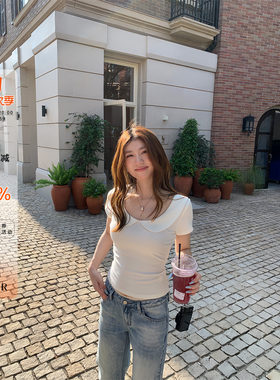 橘子树在哪儿娃娃领短袖t恤女夏