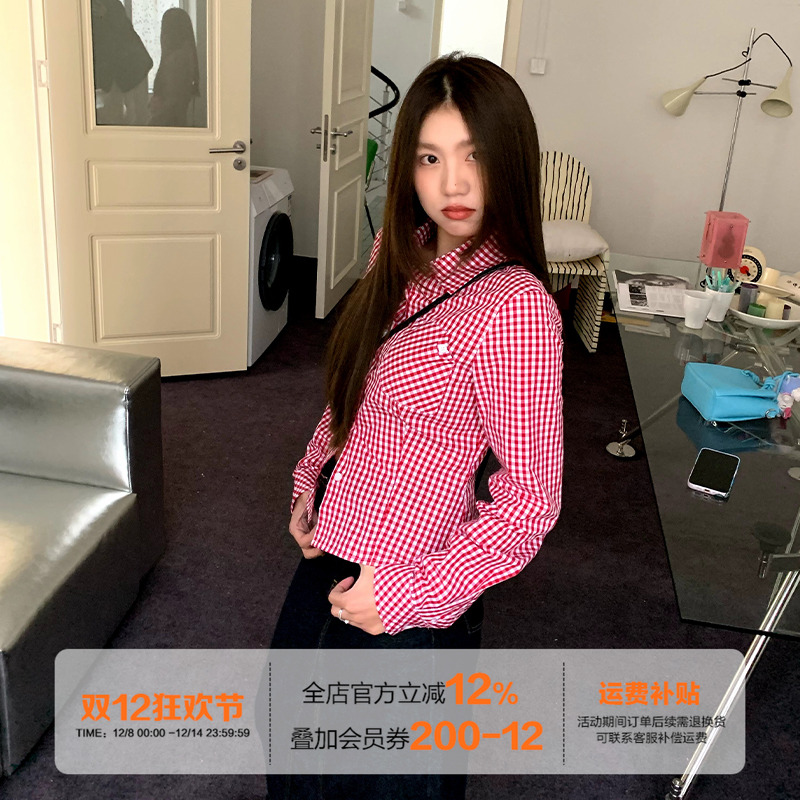 橘子树在哪儿韩系格子polo领衬衫