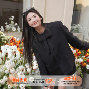 女冬季 橘子树在哪儿小香风毛呢套装 羽绒外套裙子两件套 清仓价