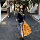 上衣 橘子树在哪儿美式 斜肩字母卫衣女秋季 款 辣妹休闲显瘦百搭长袖