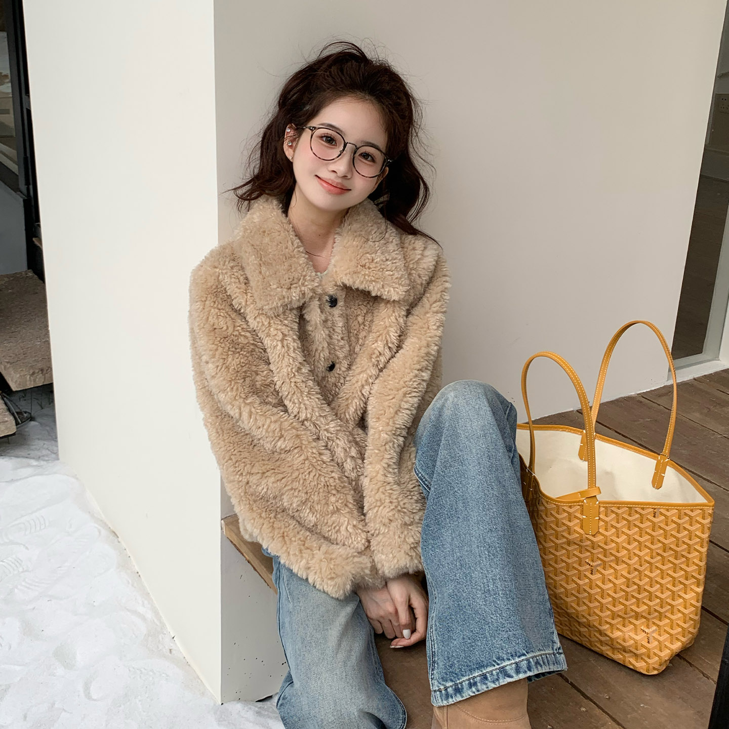 橘子树在哪儿韩系皮毛一体外套女