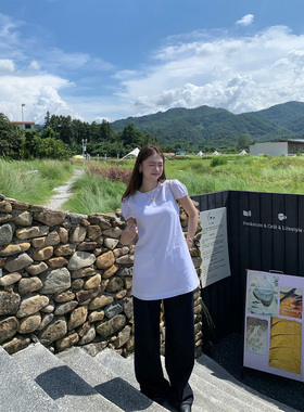橘子树在哪儿韩系白色泡泡袖袖连衣裙女夏季甜美简约显瘦短款裙子