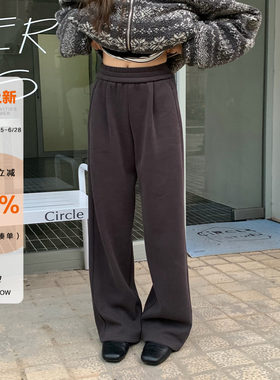 橘子树在哪儿复古加绒休闲裤女秋