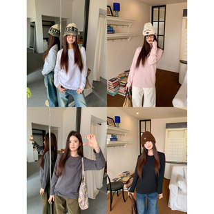 叠穿休闲显瘦内搭打底衫 上衣 t恤女冬季 橘子树在哪儿韩系圆领长袖