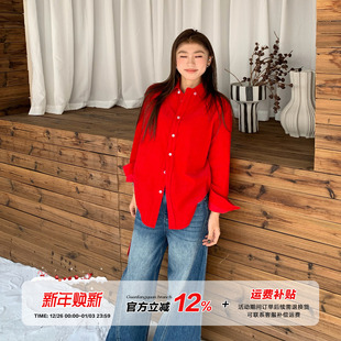 秋季 衬衫 橘子树在哪儿复古灯芯绒长袖 纯棉休闲正肩外套 5折款