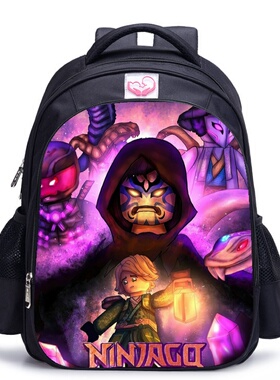 热销-乐高LEGO Ninjago Season 5卡通印花图案儿童双肩减负书包