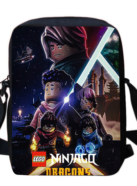 热销乐高LEGO Ninjago Season 5周边卡通印花图案斜挎包