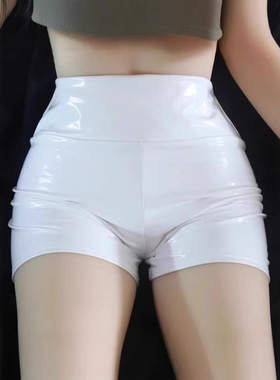 S3XL高腰镜面皮短裤女PU皮裤女