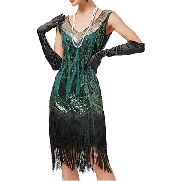 无袖亮片钉珠连衣裙礼服/晚装