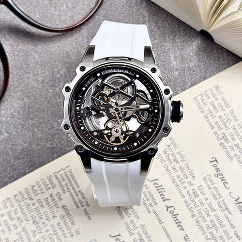 高颜值镂空双子星男士机械表