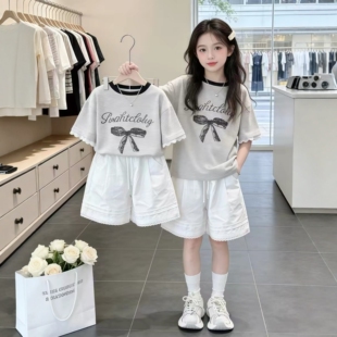 女童夏套装2026新款儿童夏季超火女童装小女孩独特漂亮衣服短袖T