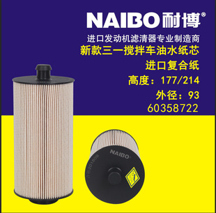 60358722 新款 适用于三一 搅拌车油水进口 复合纸