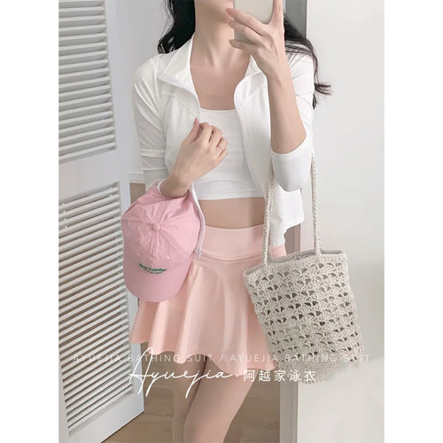 少女学生分体裙式泳衣运动纯欲风