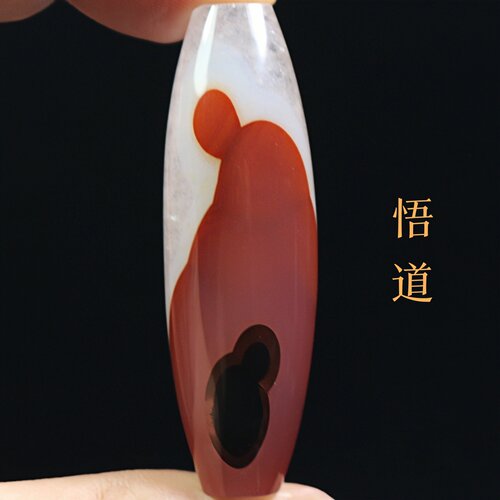 巴西玛瑙悟道象形天珠吊坠项坠巴玉红佛像图腾锁骨挂件