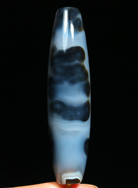 巴西天珠玛瑙蓝巴玉吊坠锁骨珠