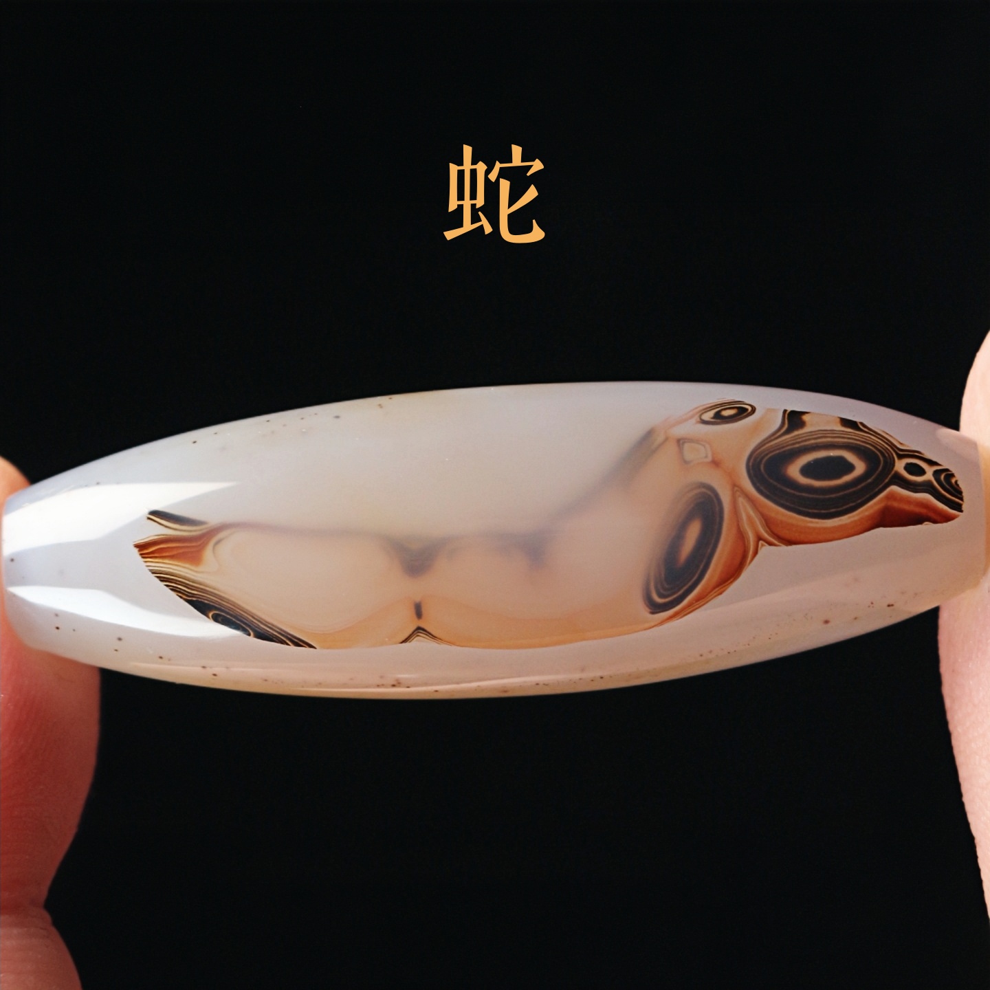 巴西玛瑙象形蛇天珠吊坠项坠巴玉生肖图腾锁骨挂件