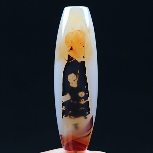 巴西玛瑙人物象形天珠吊坠项坠巴玉图腾珠子锁骨挂件