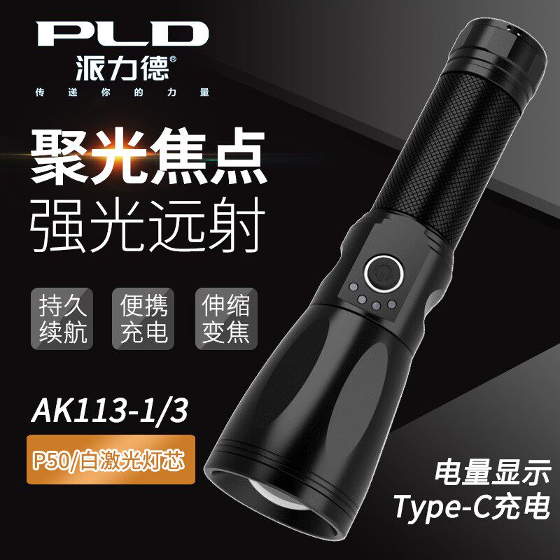 派力德AK113-3可充电强光手电