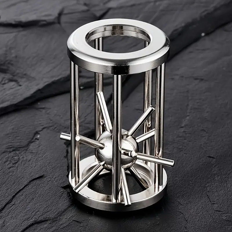 金属笼中取刺球鲁班锁马蹄锁儿童玩具成人学生智力解锁解环