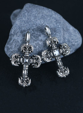 一休老银匠迷你火焰十字架朋克风