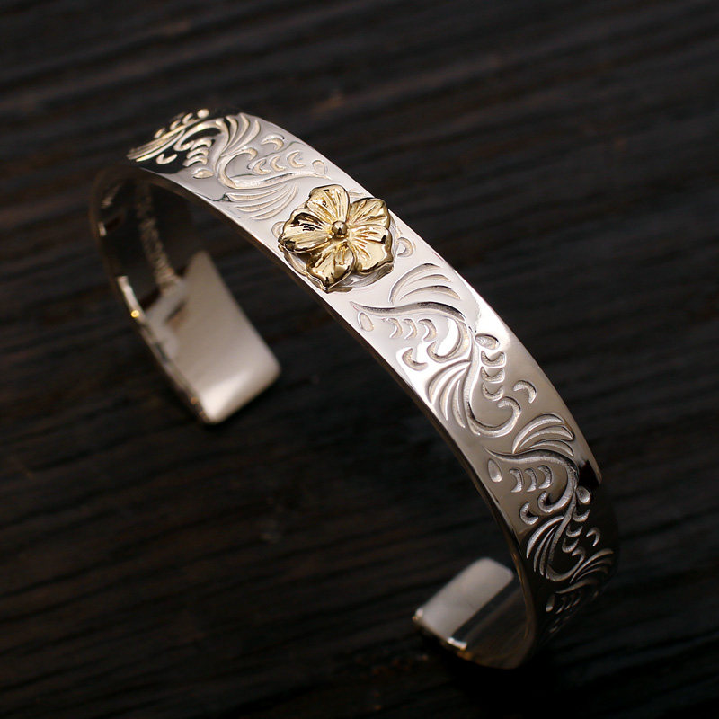 高桥吾郎925纯银唐草手镯