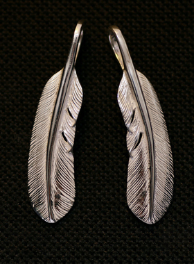 一休手工制作 first arrows 一休高桥吾郎风格925纯银素羽毛吊坠