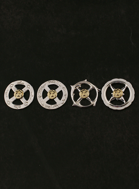 一休高桥吾郎风格鹫见太郎 925纯银点铜十字轮 项链配件