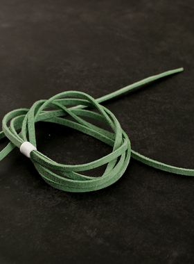 一休高桥吾郎 意大利进口双面绒 鲜绿色鹿皮绳文玩真皮绳