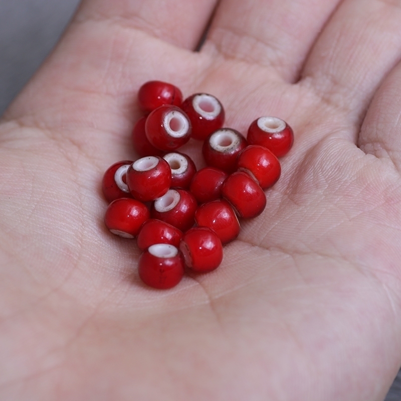 高桥吾郎一休深红白芯老琉璃古董