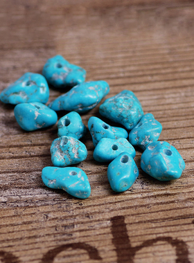 一休高桥吾郎 goro s印第安风格 随形天然原矿高蓝绿松石项链隔珠