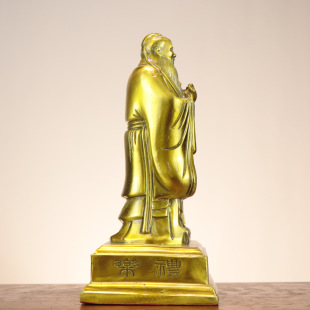 铜孔子 孔夫子 先师孔子铜摆件 家居书房装饰礼品