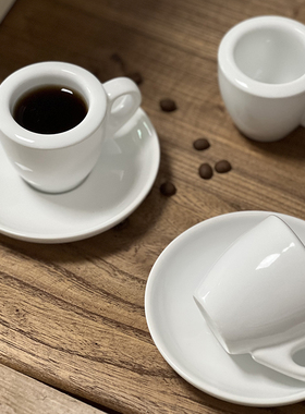 简约白色比赛级9MM超厚咖啡杯60ML商用意式浓缩咖啡杯碟手冲杯