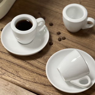 简约白色比赛级9MM超厚咖啡杯60ML商用意式浓缩咖啡杯碟手冲杯