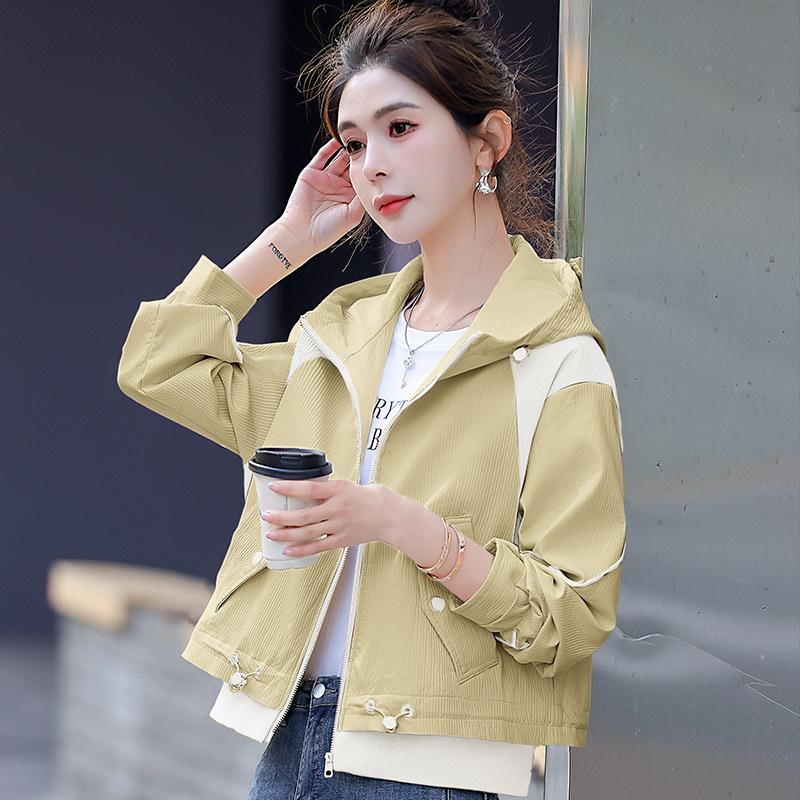 短外套款年春子季新款拼接设计感ZXING657休闲连帽风衣百搭女小个