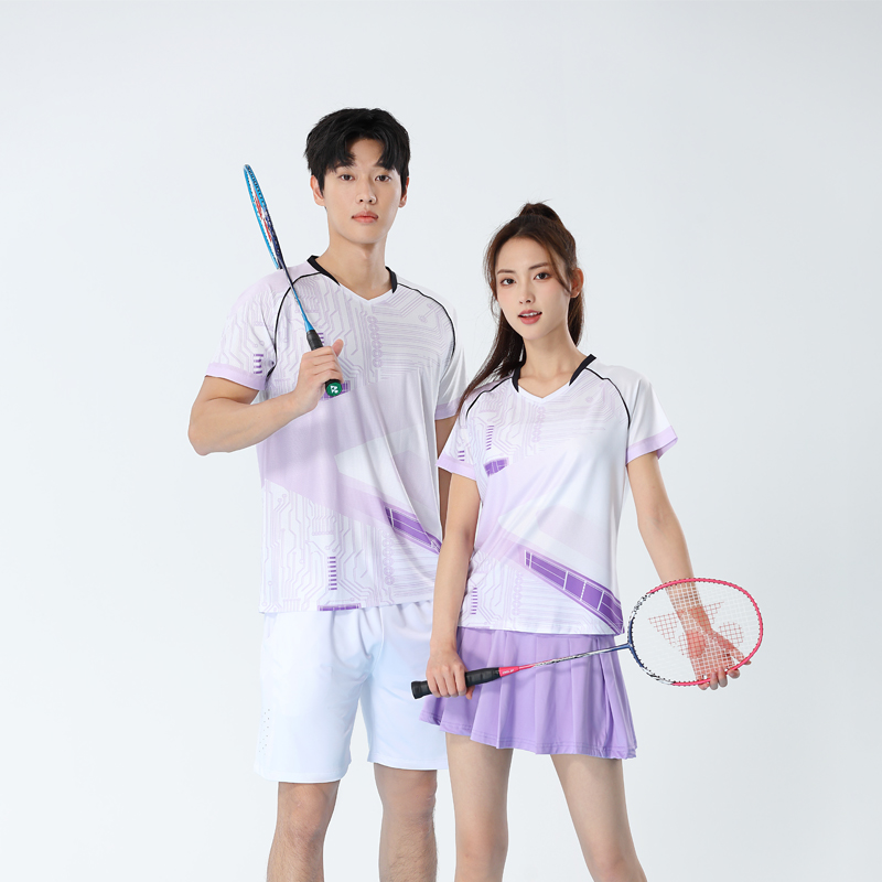 羽毛球服定制男女套装网球服上衣短袖跑步速干乒乓球服排球运动服