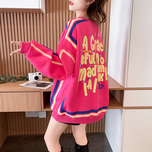 大码 宽松薄款 减龄上衣 韩版 涂鸦字母设计感加绒加厚卫衣女秋冬新款