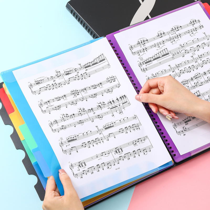曲谱夹PP黑色可修改不反光文件夹
