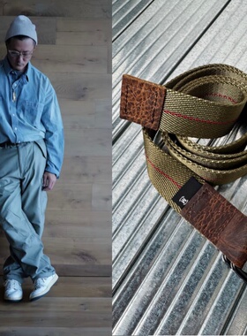 MADNESS IRON CLIP BELT余文乐同款25SS滑轮皮扣帆布腰带工装皮带