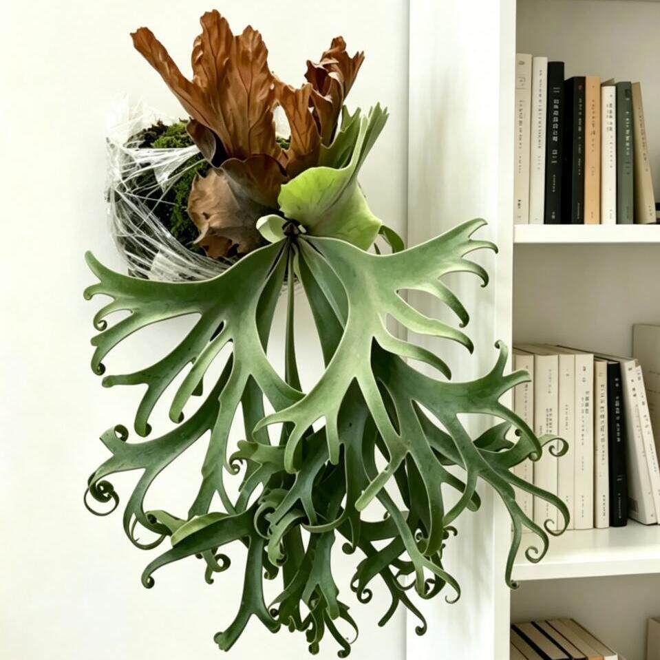 卷卷冯诗琪鹿角蕨板植室内绿植墙饰摆件小众植物鹿角蕨绿植盆栽