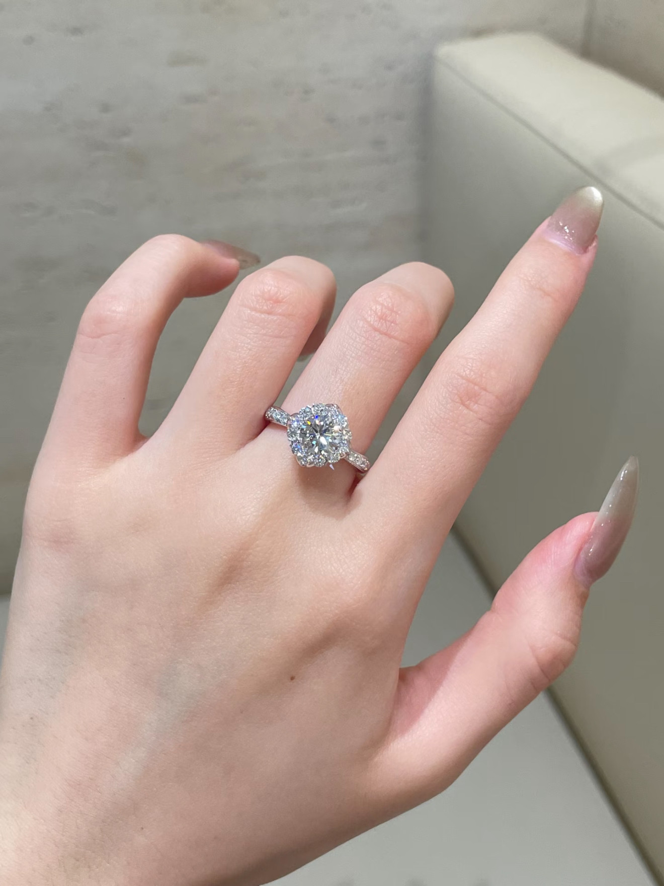 摩登卡正品GIA天然钻石灿若星辰1克拉结婚求婚订婚钻戒裸钻白金
