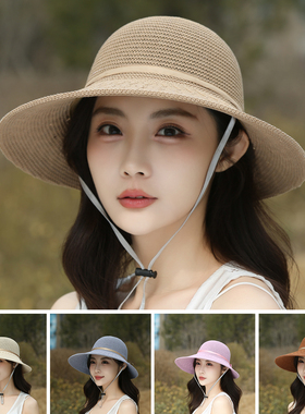 帽子女款夏天中老年妈妈薄款草帽