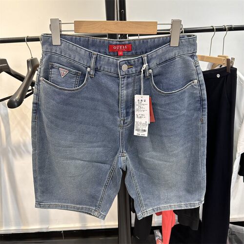 GUESS/盖尔斯 夏季薄款毛圈布男士牛仔宽松舒适短裤X3PD20D51V0