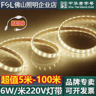 佛山照明高压220V灯带led灯带客厅线槽灯管藏光线型灯条超亮光带