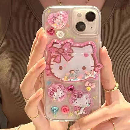 流沙摇摇乐KT适用苹果17/16/15/14pro/13/12手机壳iphone11/xr/xsmax/7/8p